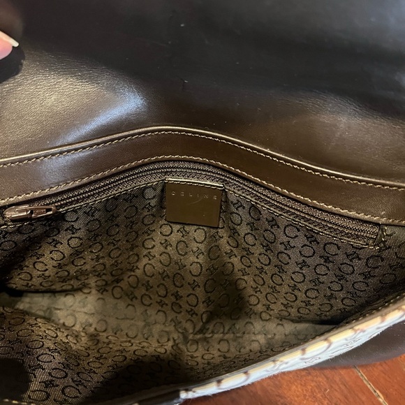Celíne Logo Fabric & Leather Shoulder Bag - Picture 9 of 9